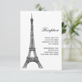 Parijse Eiffeltoren Zwart & Wit Ontvankaart Kaart (Staand voorkant)