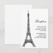 Parijse Eiffeltoren Zwart & Wit Ontvankaart Kaart (Voorkant / Achterkant)