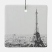  Parijse eiffeltower - zwarte fotografie Keramisch Ornament (Achterkant)