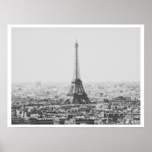 Parijse eiffeltower - zwarte fotografie Poster