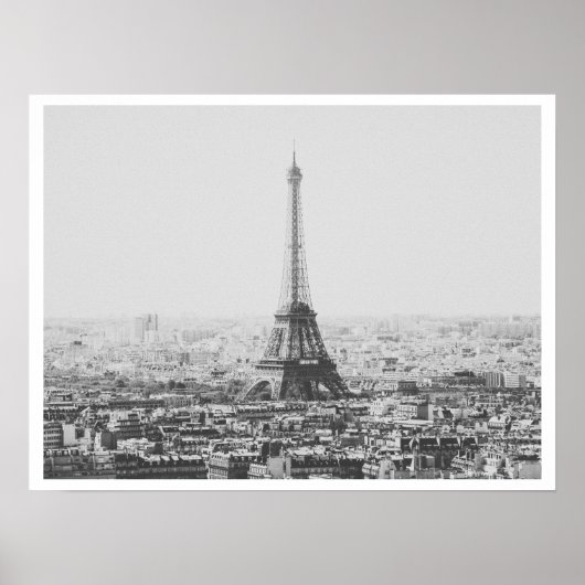  Parijse eiffeltower - zwarte fotografie Poster (Voorkant)