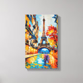 Parijse elegantie / De Eiffeltoren in het licht / Canvas Afdruk (Voorkant)