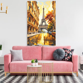 Parijse elegantie / De Eiffeltoren in het licht Canvas Afdruk