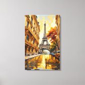 Parijse elegantie / De Eiffeltoren in het licht Canvas Afdruk (Voorkant)