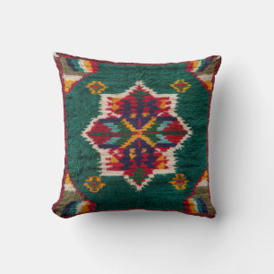 Parijse elegantie met groene Kilim Kussens: Stylis Kussen