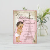  Parijse etnische baby meisje douchen Kaart (Staand voorkant)