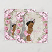  Parijse Etnische Prinses Bloemen Baby shower Kaart (Voorkant / Achterkant)