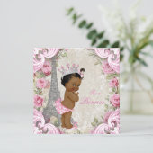  Parijse Etnische Prinses Bloemen Baby shower Kaart (Staand voorkant)