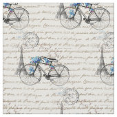 Parijse fiets Forgetmenot Fabric Stof (Close Up)