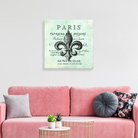  Parijse fleur de lis gestrekte canvas (Insitu (Woonkamer))