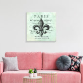  Parijse fleur de lis gestrekte canvas Afdruk (Insitu (Woonkamer))