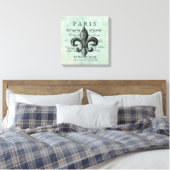  Parijse fleur de lis gestrekte canvas Afdruk (Insitu (Slaapkamer))