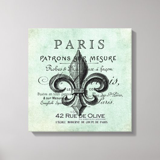  Parijse fleur de lis gestrekte canvas Afdruk (Voorkant)
