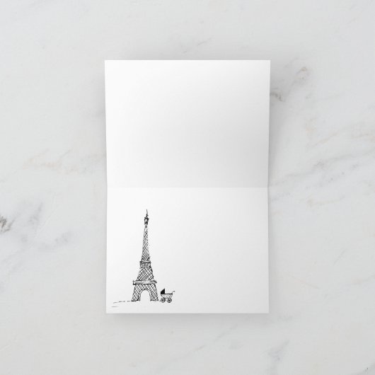 Parijse Franse Baby shower Dank u Bedankkaart (Binnen)