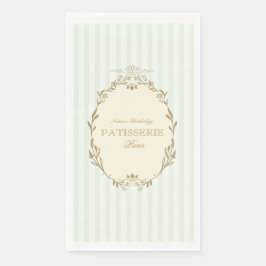 Parijse Franse Banketbakkerij Vintage Feest Groen Servet
