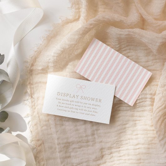 Parijse Franse Bow Baby shower Display Shower Informatiekaartje