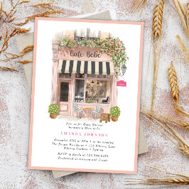 Parijse Franse Café Bonjour Bebe Baby Shower  Kaart