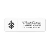 Parijse Franse Fleur de Lis Paris Retouradres Etiket (Voorkant)