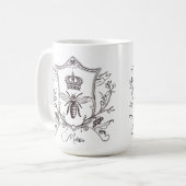  Parijse Franse Kroon Custom Name Bee Queen Koffiemok (Voorkant links)
