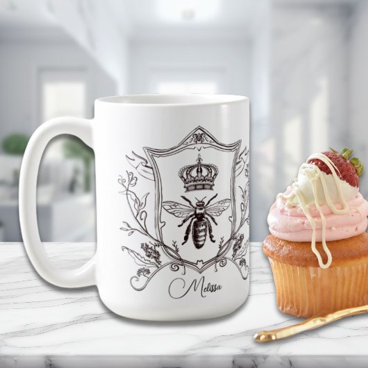  Parijse Franse Kroon Custom Name Bee Queen Koffiemok