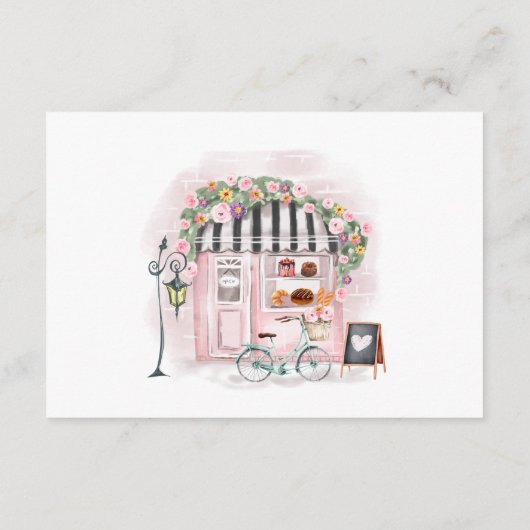 Parijse Franse Patisserie Baby shower Neem een boe Informatiekaartje (Achterkant)