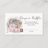 Parijse Franse Patisserie Douche Luier Raffle Kaar Informatiekaartje (Voorkant)