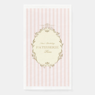 Parijse Franse Patisserie Vintage Feest Roze Servet