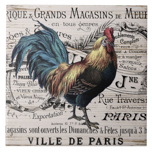  Parijse haan home decor tegel Tegeltje (Voorkant)