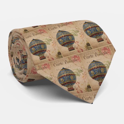 parijse heteluchtballon stropdas (Opgerold)