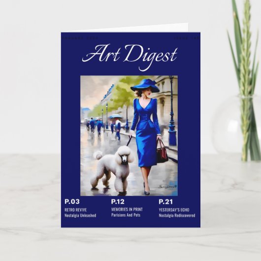 Parijse huisdieren en poedel kaart (Voorkant)