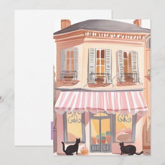 Parijse katten bedankkaart (Voorkant / Achterkant)