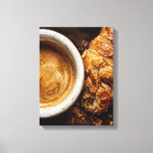 Parijse koffie- en croissantkunst canvas afdruk (Voorkant)