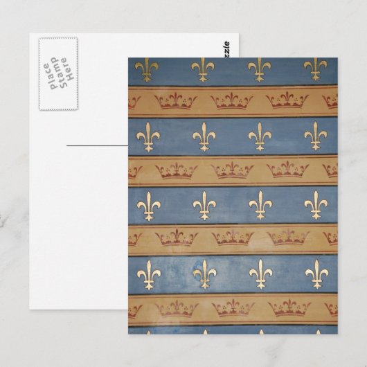 parijse kronen en vloour de lis briefkaart (Voorkant / Achterkant)