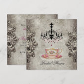 parijse kroonluchter bruids Tea Party Kaart (Voorkant / Achterkant)