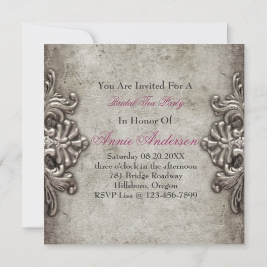 parijse kroonluchter bruids Tea Party Kaart (Achterkant)