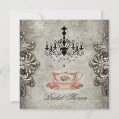parijse kroonluchter bruids Tea Party Kaart (Voorkant)
