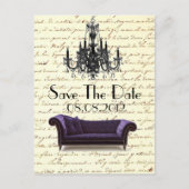 Parijse kroonluchter bruiloft save the date Aankondigingskaart (Voorkant)
