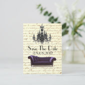 Parijse kroonluchter bruiloft save the date Aankondigingskaart (Staand voorkant)