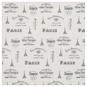 Parijse Label Collage Fabric Stof
