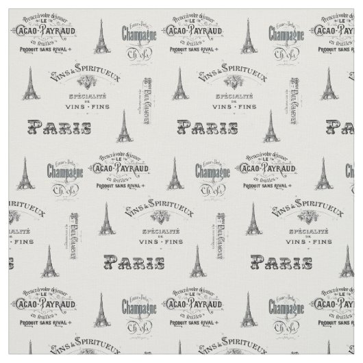 Parijse Label Collage Fabric Stof (Swatch)