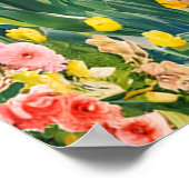 Parijse lente: Eiffeltoren bloeit Poster (Hoek)