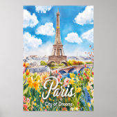 Parijse lente: Eiffeltoren bloeit Poster (Voorkant)