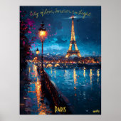 Parijse lichten bij schemering - Romantische avond Poster (Voorkant)