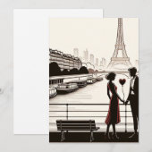 Parijse liefdesfluistering - Eiffeltoren Valentijn Feestdagenkaart (Voorkant / Achterkant)