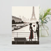 Parijse liefdesfluistering - Eiffeltoren Valentijn Feestdagenkaart (Staand voorkant)