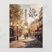 Parijse liefdesverhaal Een wandeling met de Eiffel Briefkaart (Voorkant)