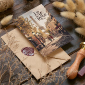 Parijse liefdesverhaal Een wandeling met de Eiffel Briefkaart