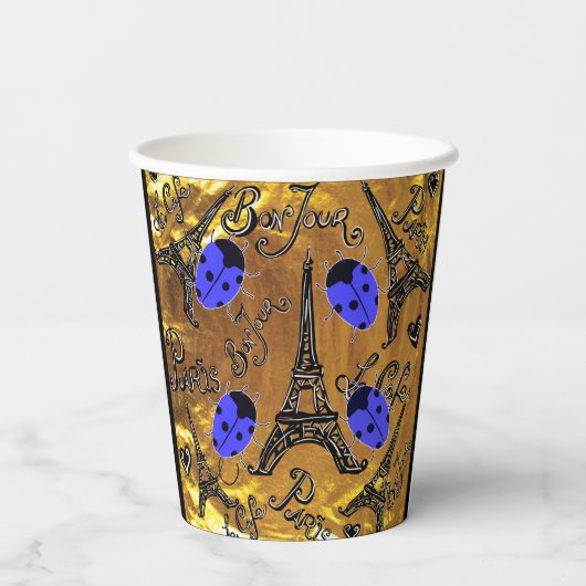 PARIJSE LIEVEHEERSBEESTJES PAPIEREN BEKERS (Achterkant)