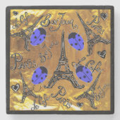 PARIJSE LIEVEHEERSBEESTJES STENEN ONDERZETTER (Voorkant)