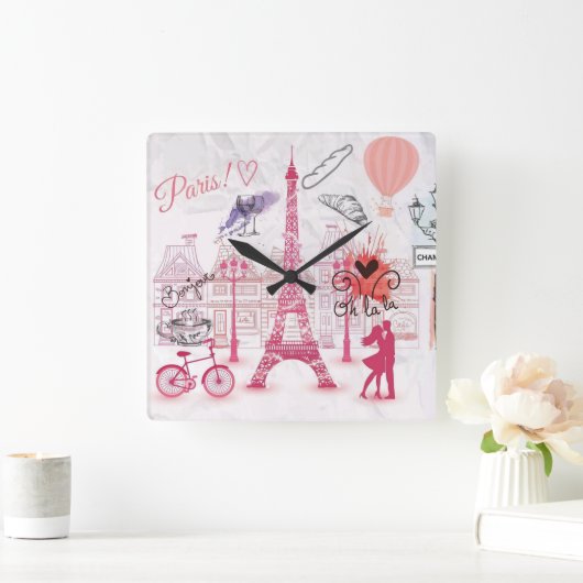 Parijse magie vierkante klok (Huis)